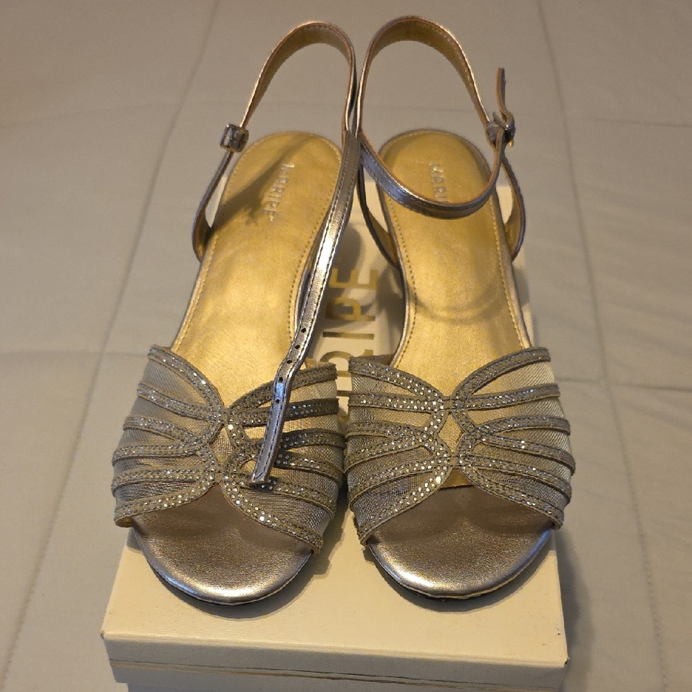 Maripe Shimmering Gold Strappy Heels